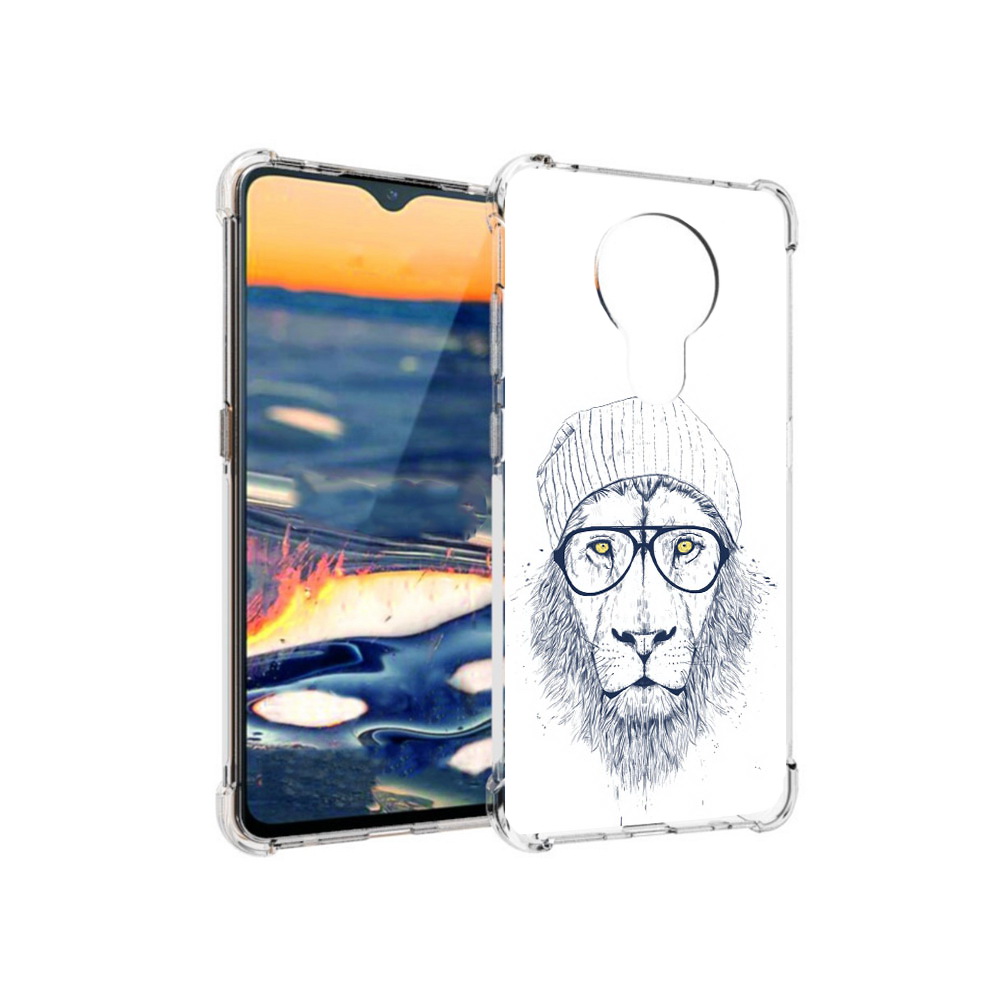 

Чехол MyPads Tocco для Nokia 5.3 хиппи лев (PT227052.106.663), Прозрачный, Tocco