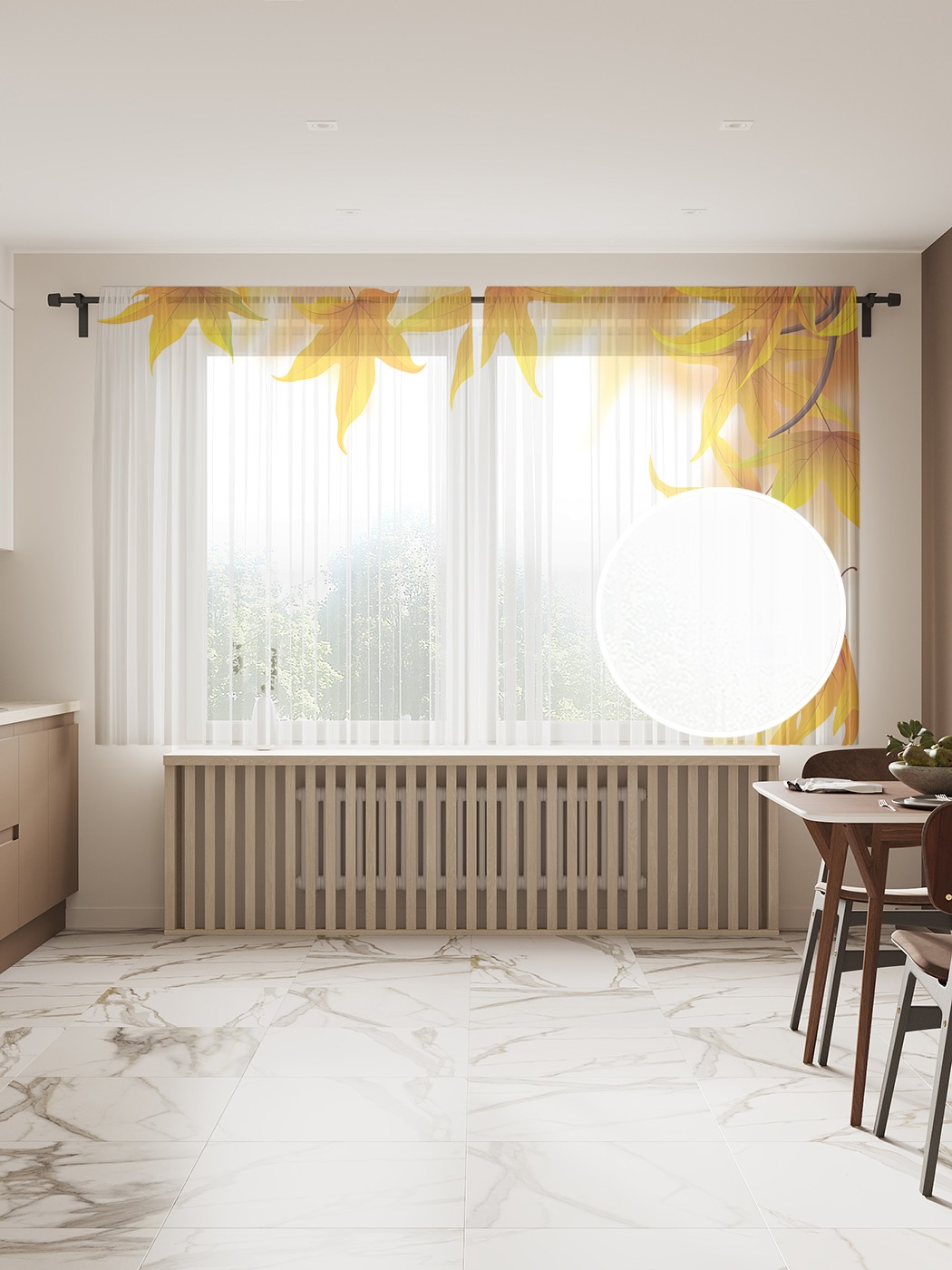 

Фототюль JoyArty "Осенняя ветка", 145x180 см (2 полотна со шторной лентой + 50 крючков), Осенняя ветка