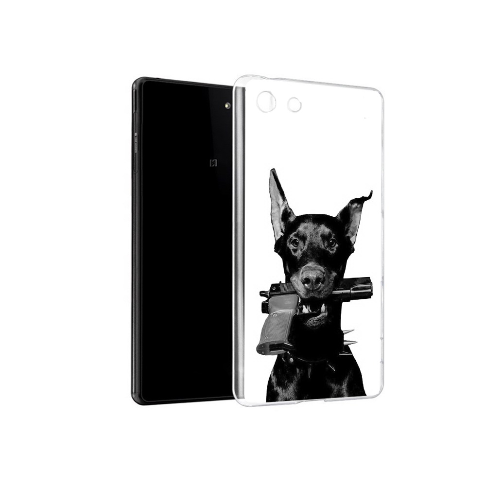

Чехол MyPads Tocco для Sony Xperia M5 доберман с пистолетом (PT16167.241.331), Прозрачный, Tocco