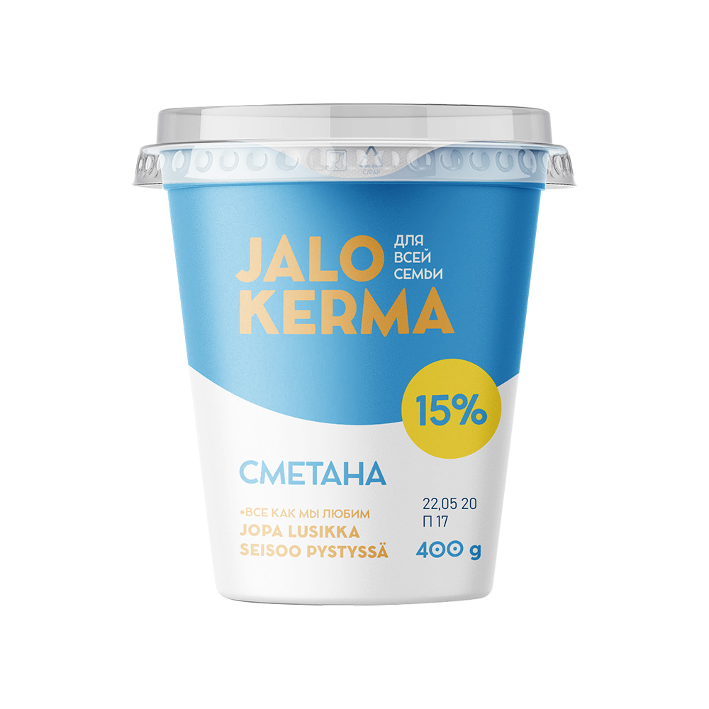 

Сметана Jalo Kerma 15% бзмж 400 г