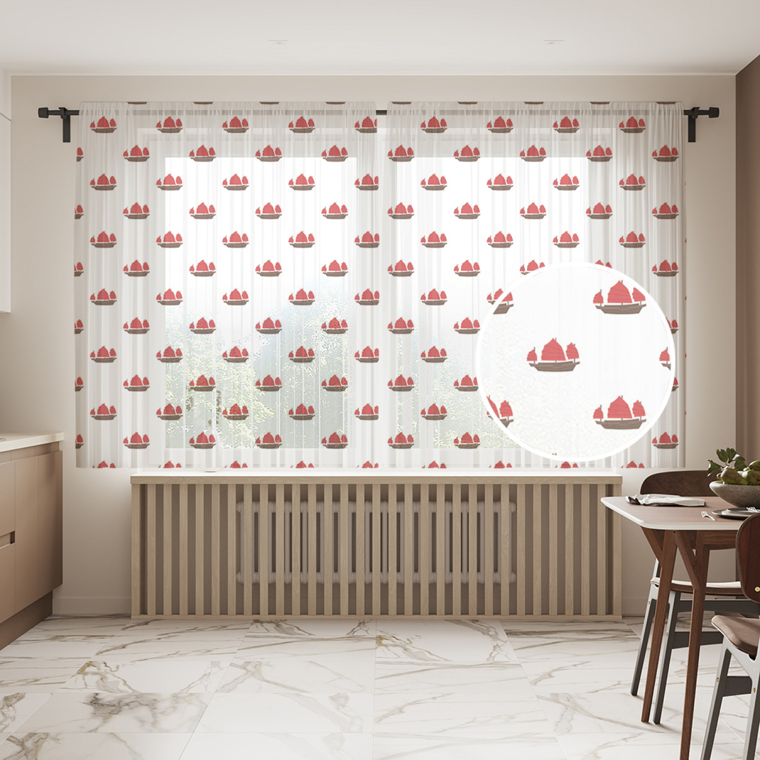 

Фототюль JoyArty "Трехмачтовый парусник" 145x180см, 2 полотна, лента, 50 крючков, Трехмачтовый парусник