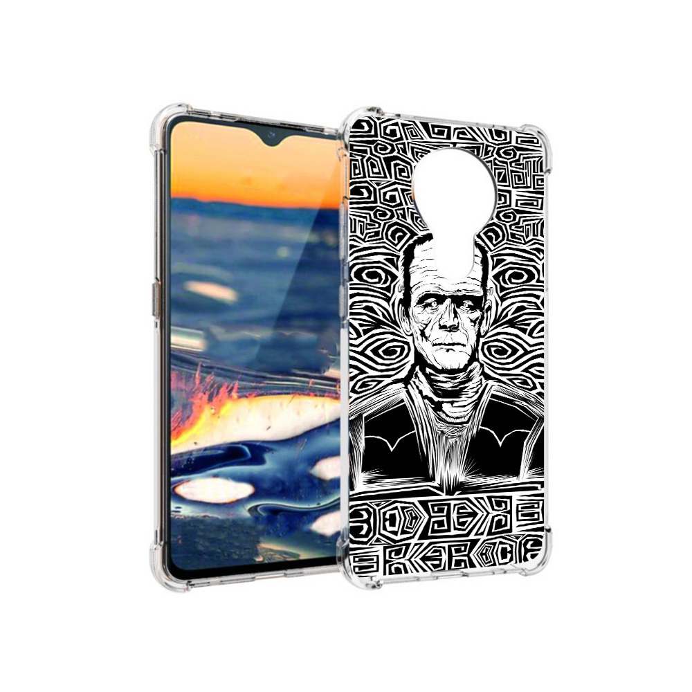 

Чехол MyPads Tocco для Nokia 5.3 франкенштейн черно белый (PT227052.106.661), Прозрачный, Tocco