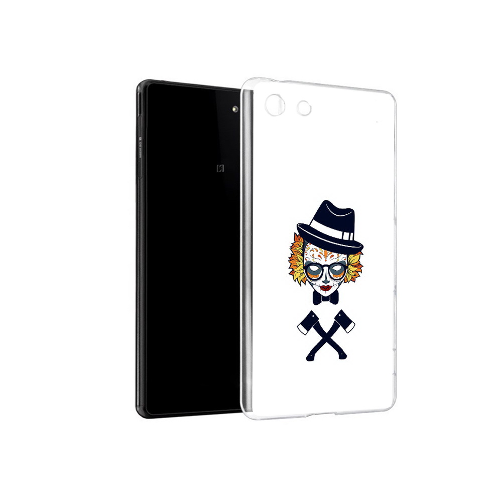 

Чехол MyPads Tocco для Sony Xperia M5 девушка в маске с топорами рисунок (PT16167.241.304), Прозрачный, Tocco