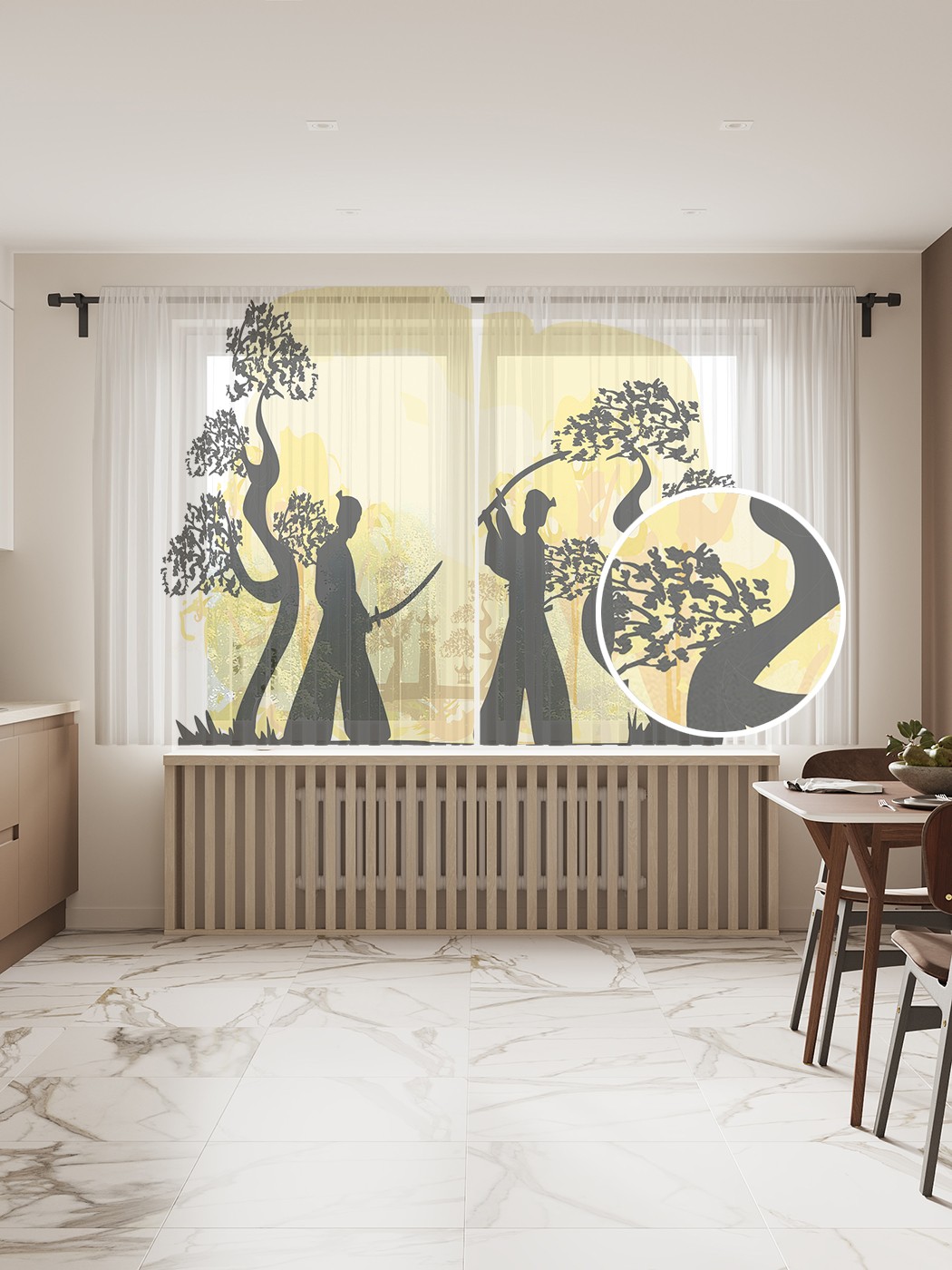 

Фототюль JoyArty "Бой с мечами", 145x180 см (2 полотна со шторной лентой + 50 крючков), Бой с мечами