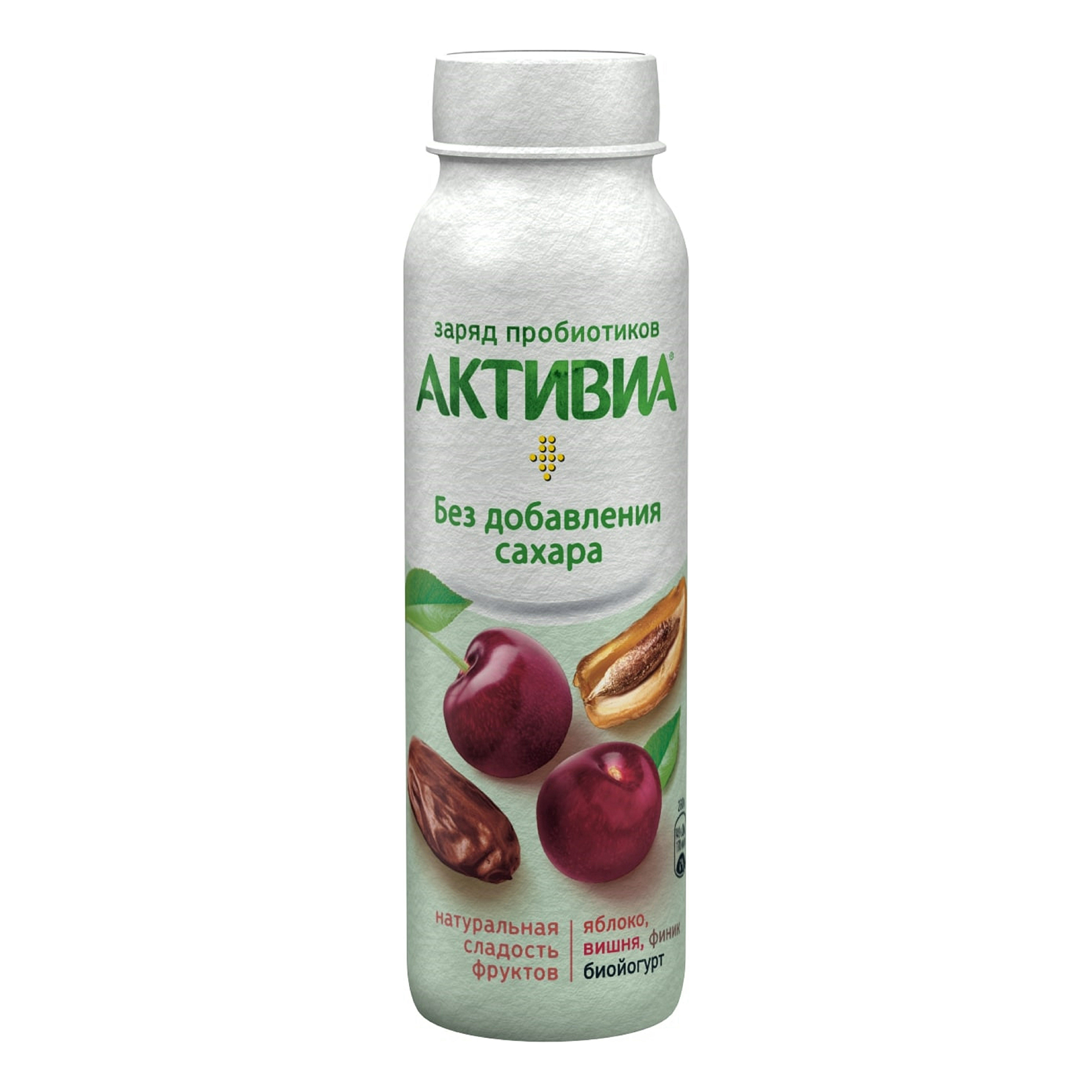 

Питьевой йогурт Активиа яблоко-вишня-финик 2% бзмж 260 г