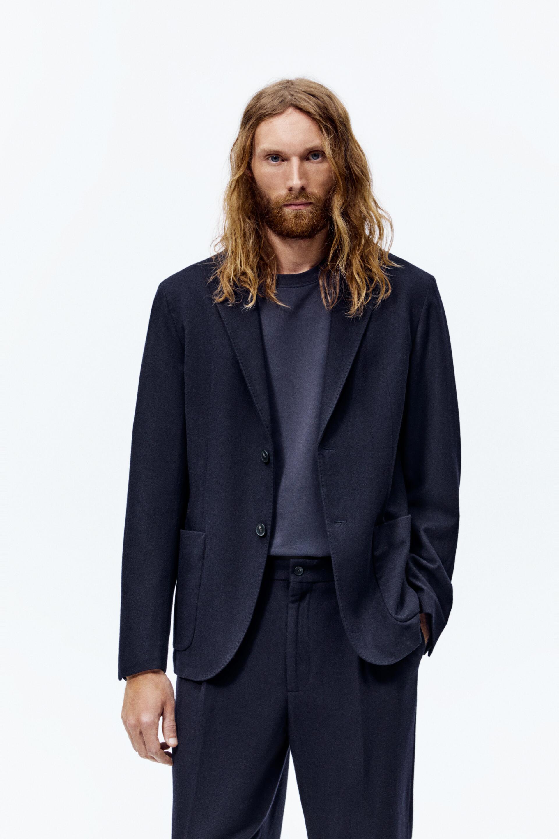 

Пиджак мужской ZARA 08288312 синий L (доставка из-за рубежа), 08288312