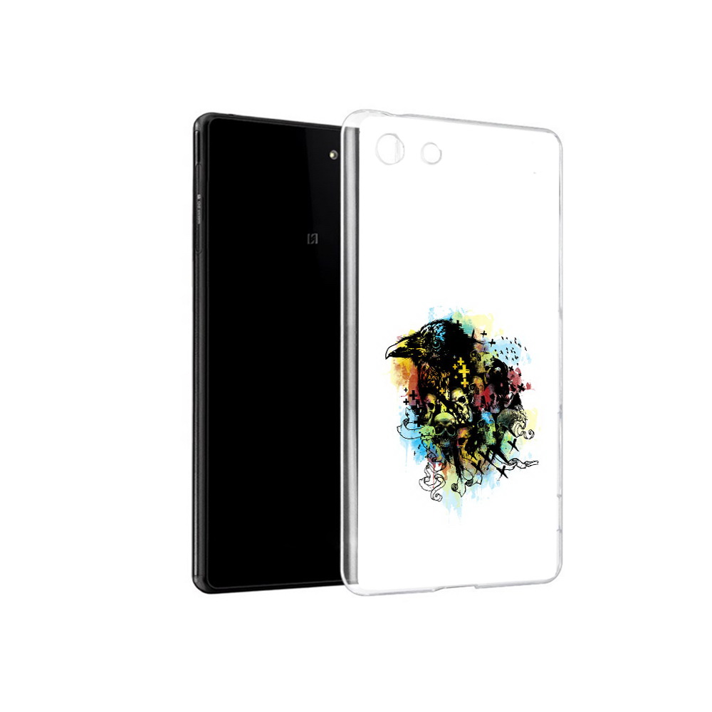 

Чехол MyPads Tocco для Sony Xperia M5 ворон и черепа (PT16167.241.273), Прозрачный, Tocco