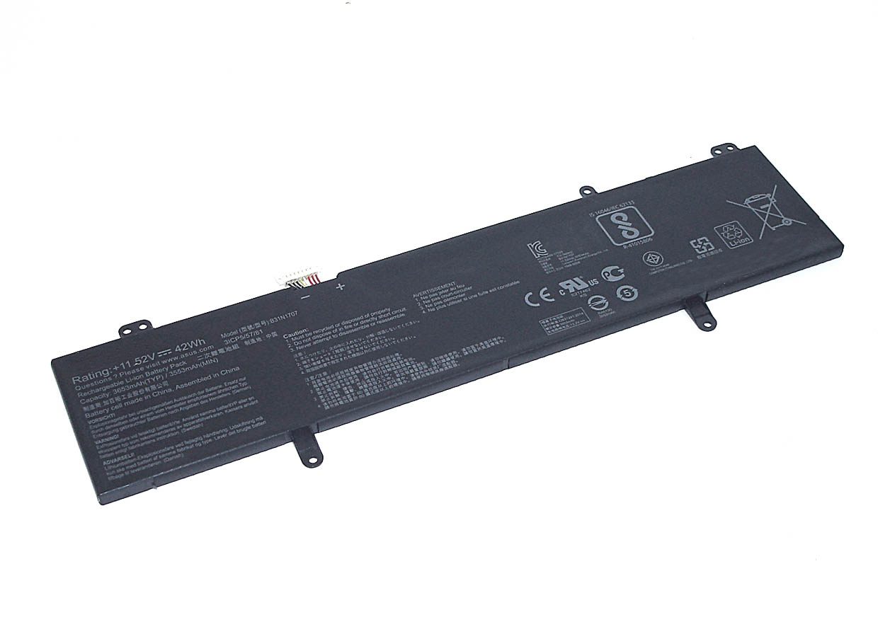 

Аккумулятор для ноутбука Asus S410UA B31N1707 11.52V 3650mAh Black