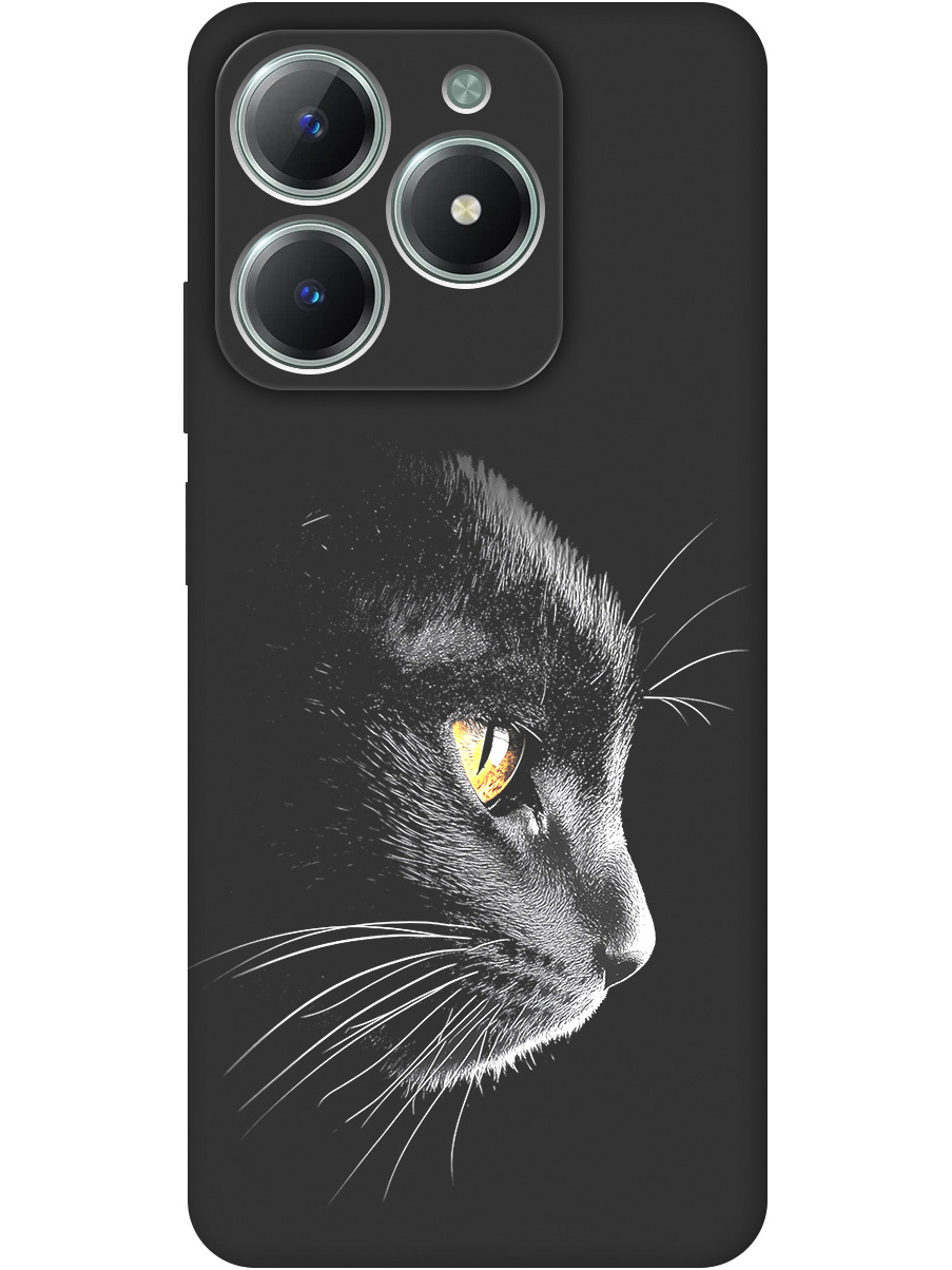 

Силиконовый чехол на Realme C61 / C63 с принтом "Черный котик" матовый черный, Черный;белый;золотистый, 785979612