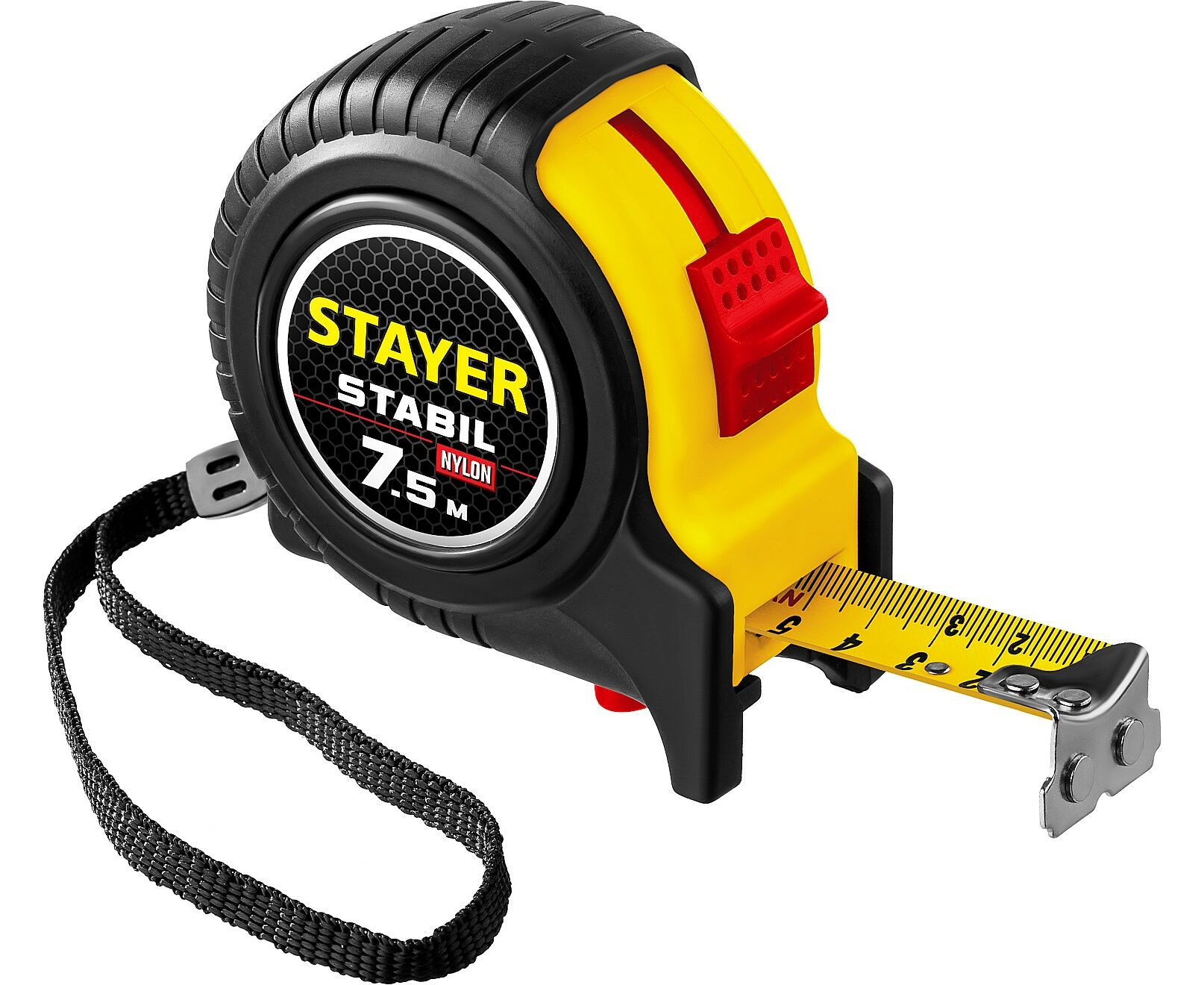 Рулетка STAYER STABIL 7,5м/25мм профессиональная, ударостойкая, обрезиненная