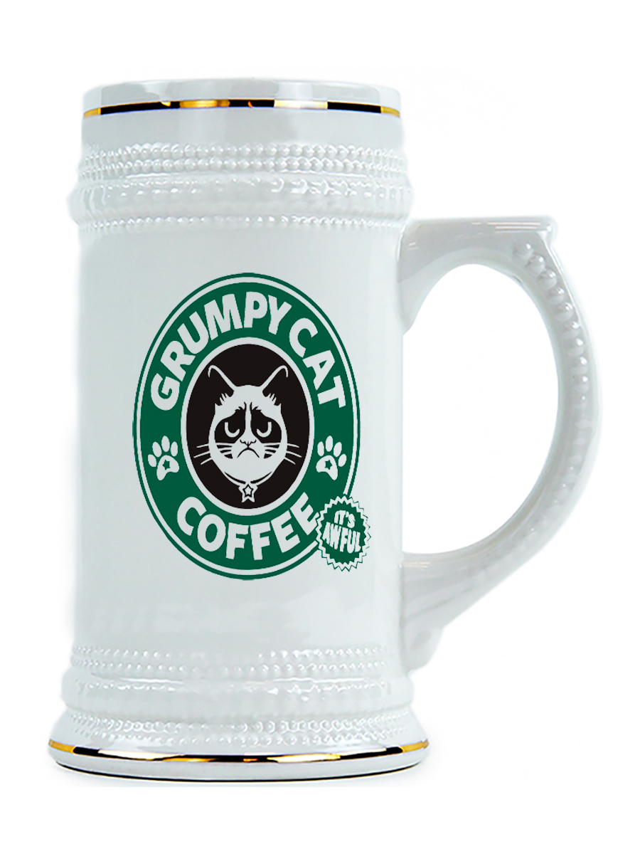 фото Пивная кружка drabs grumpy cat coffee!