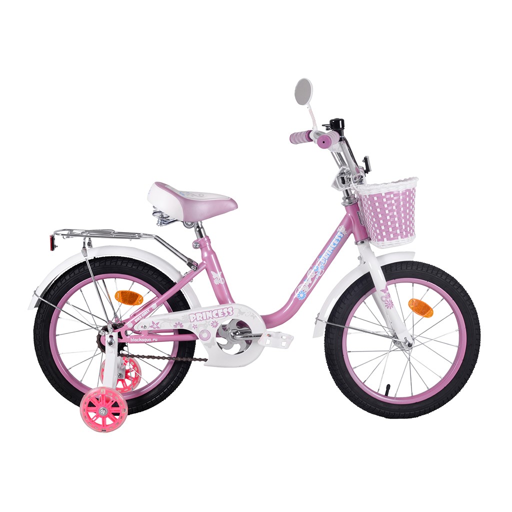 фото Велосипед black aqua ba princess 16, со светящимися колесами, 1s, розовый-белый