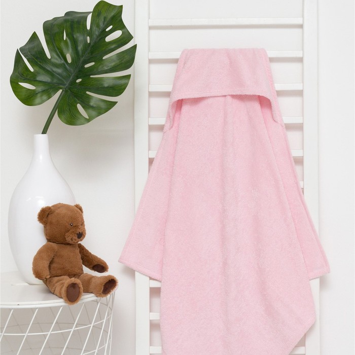 Полотенца для новорожденных Крошка Я махровое, 85х85 см, персиково-розовый комплект халат и 2 полотенца sofi de marko linda розовый