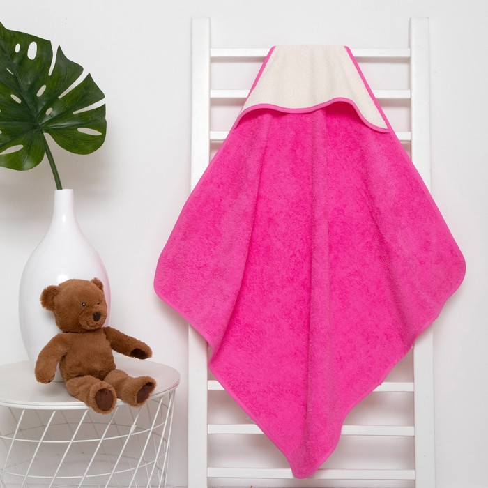Полотенца для новорожденных Крошка Я махровое, 75х75 см, молочный, розовый комплект халат и 2 полотенца sofi de marko linda розовый