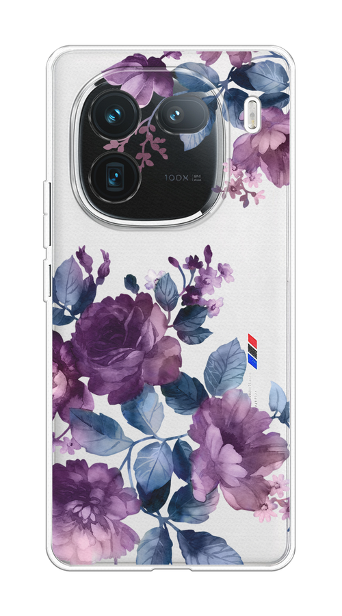 

Чехол на Vivo iQOO 12 "Purple Blossoms", Синий;фиолетовый, 2612050-1