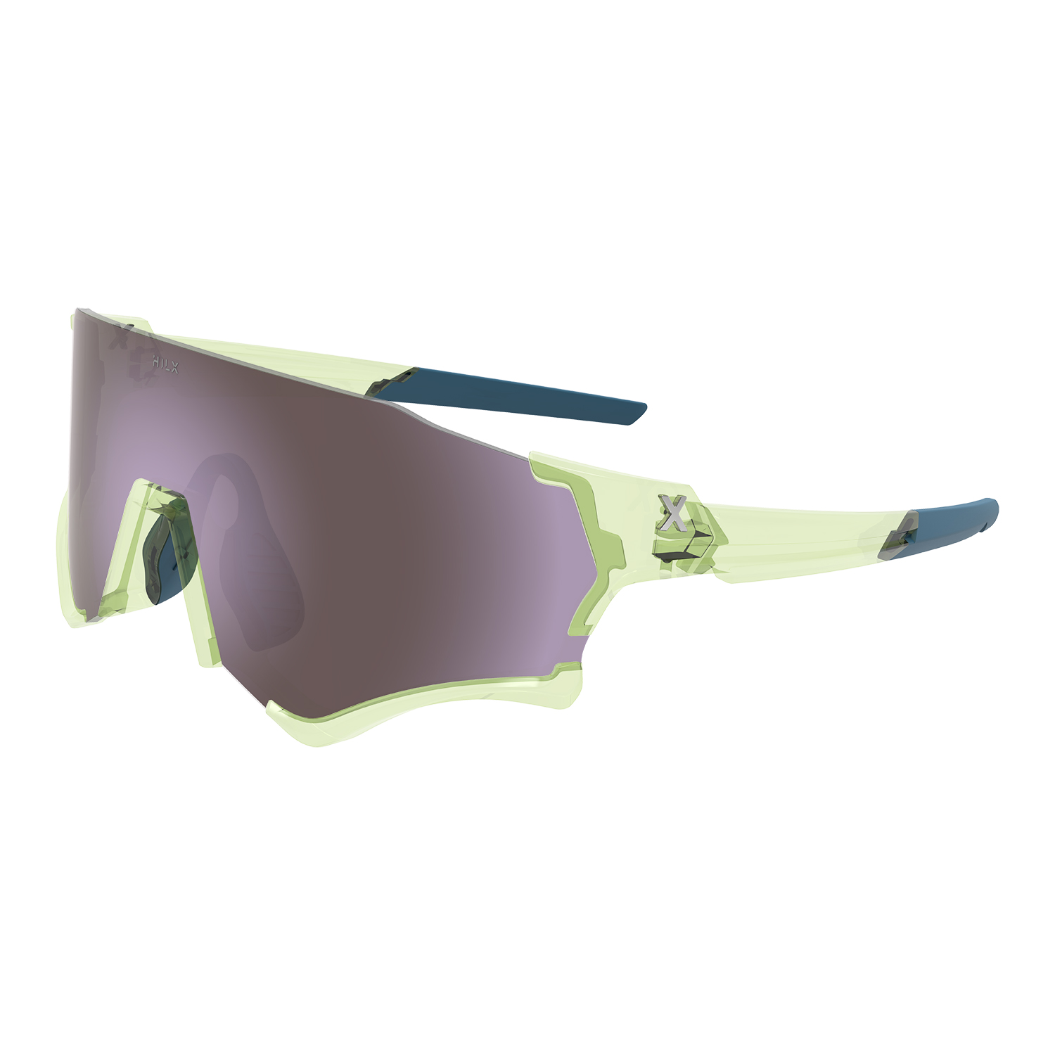 Спортивные солнцезащитные очки унисекс HILX Revok matt green dark green/light purple lens