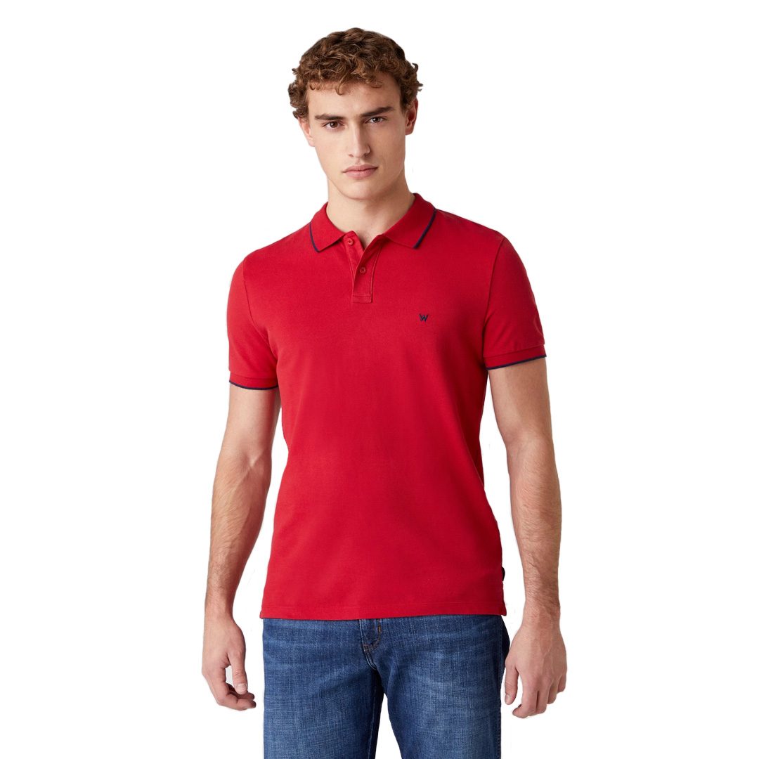 фото Футболка-поло мужская wrangler men ss polo красная 4xl