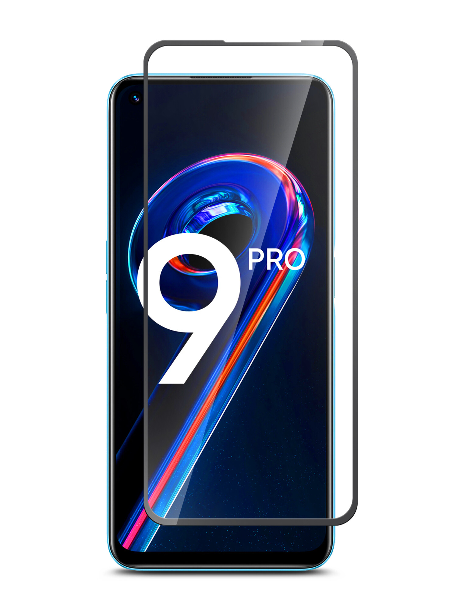 Защитное стекло Brozo на Realme 8i/ 9i/ 9 Pro на весь экран
