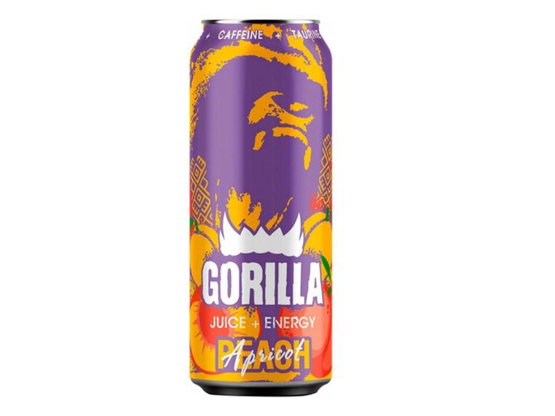 Напиток энергетический Gorilla Energy безалкогольный, персик и абрикос, 450 мл