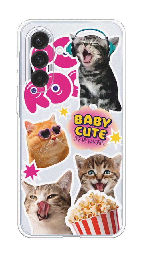 

Чехол на Samsung Galaxy A36 5G "Popcorn cats", Серый;коричневый;розовый, 2110650-1