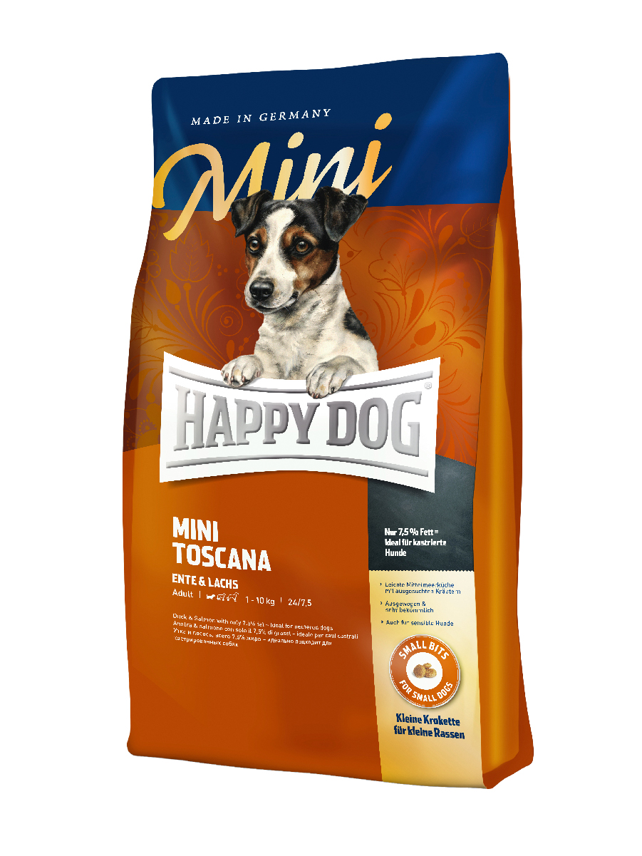 фото Сухой корм для собак happy dog supreme mini toscana, для мелких пород, утка, 4кг