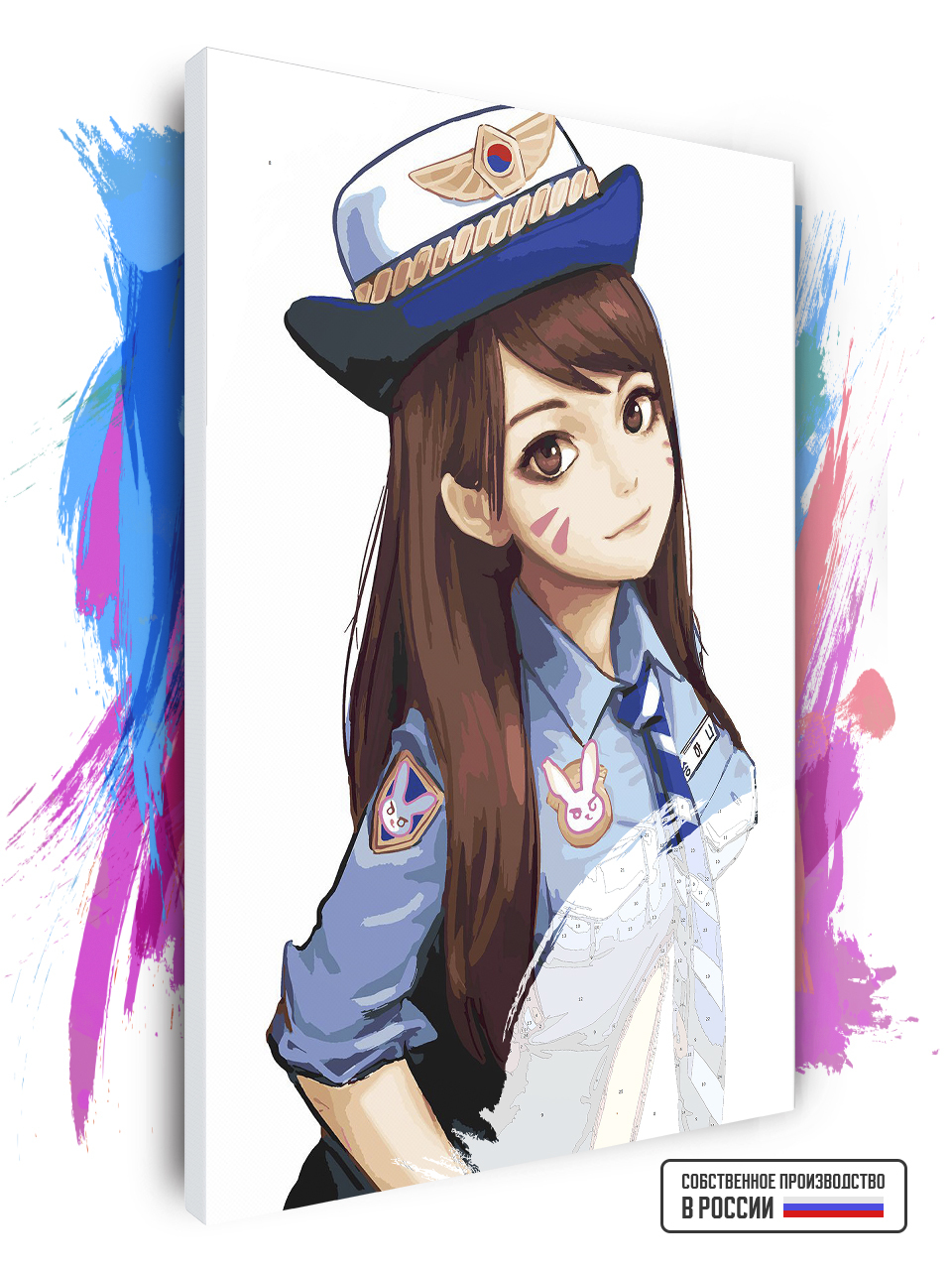 

Картина по номерам на холсте Культура Цвета Overwatch - D VA Страж порядка, 40 х 60 см, Overwatch - D VA Страж порядка