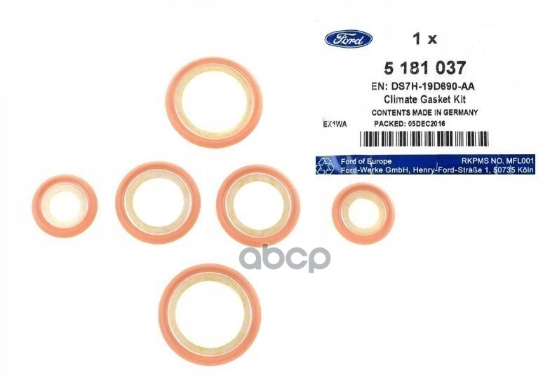 

FORD 5181037 кольца уплотнительные, комплект [ORG] 1шт