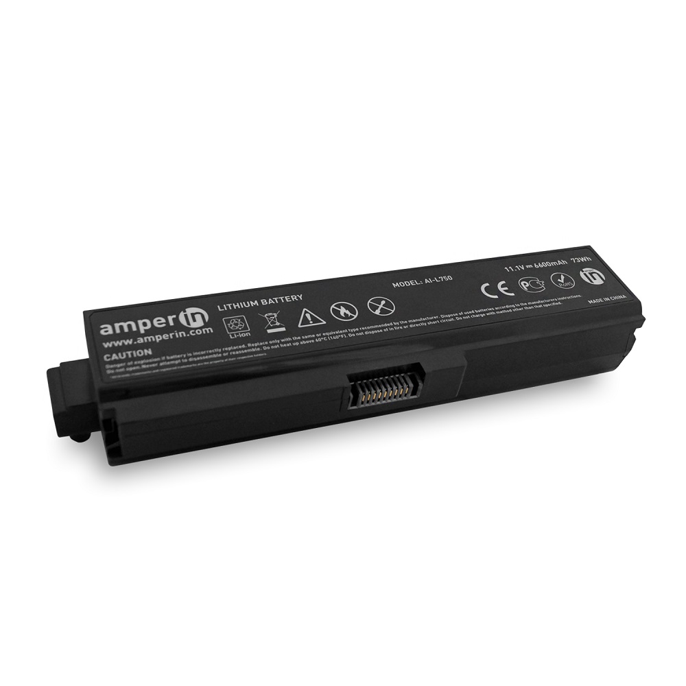 фото Аккумуляторная батарея amperin для ноутбука toshiba l750 11.1v 6600mah (73wh) ai-l750