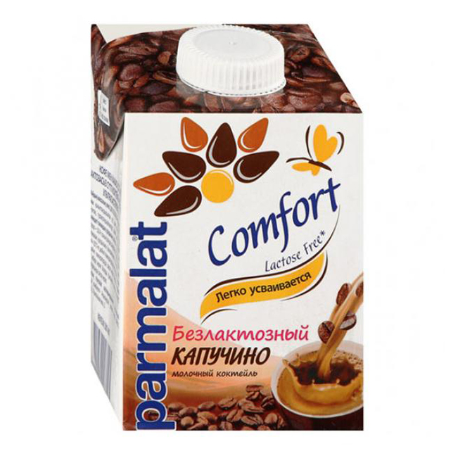 фото Молочный коктейль parmalat comfort капучино edge безлактозный 1,5% 500 мл