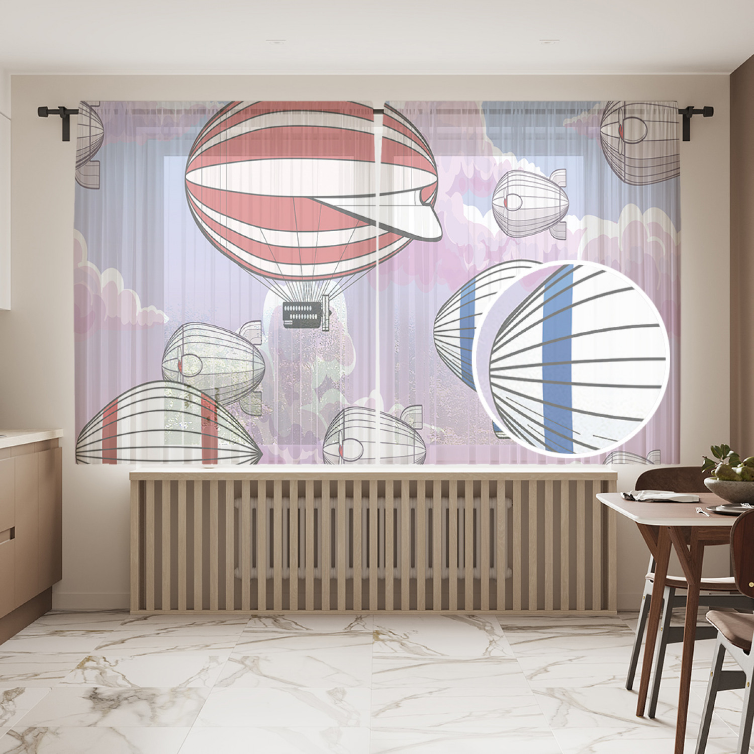 

Фототюль JoyArty "Пассажирские дирижабли" 145x180см, 2 полотна, лента, 50 крючков, Пассажирские дирижабли