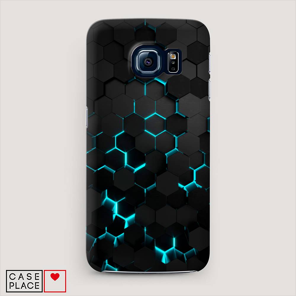 фото Чехол awog "соты бирюзовые" для samsung galaxy s7