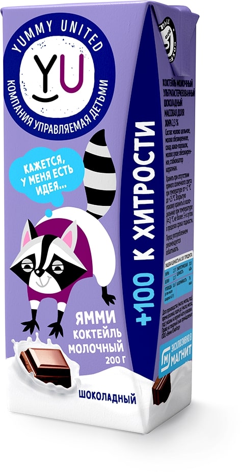 

Молочный коктейль Yummy United шоколадный 200 г