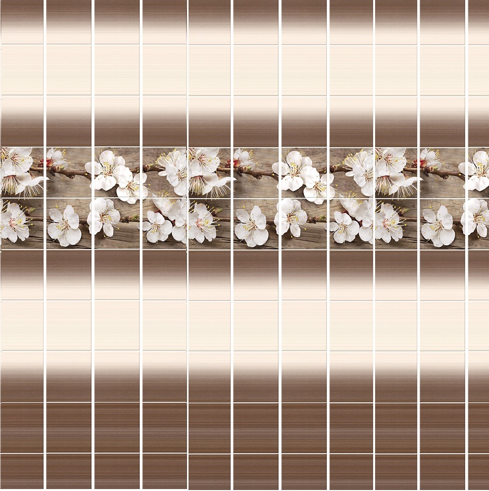 Панели пвх сакура для ванной коричневая и бежевая фото