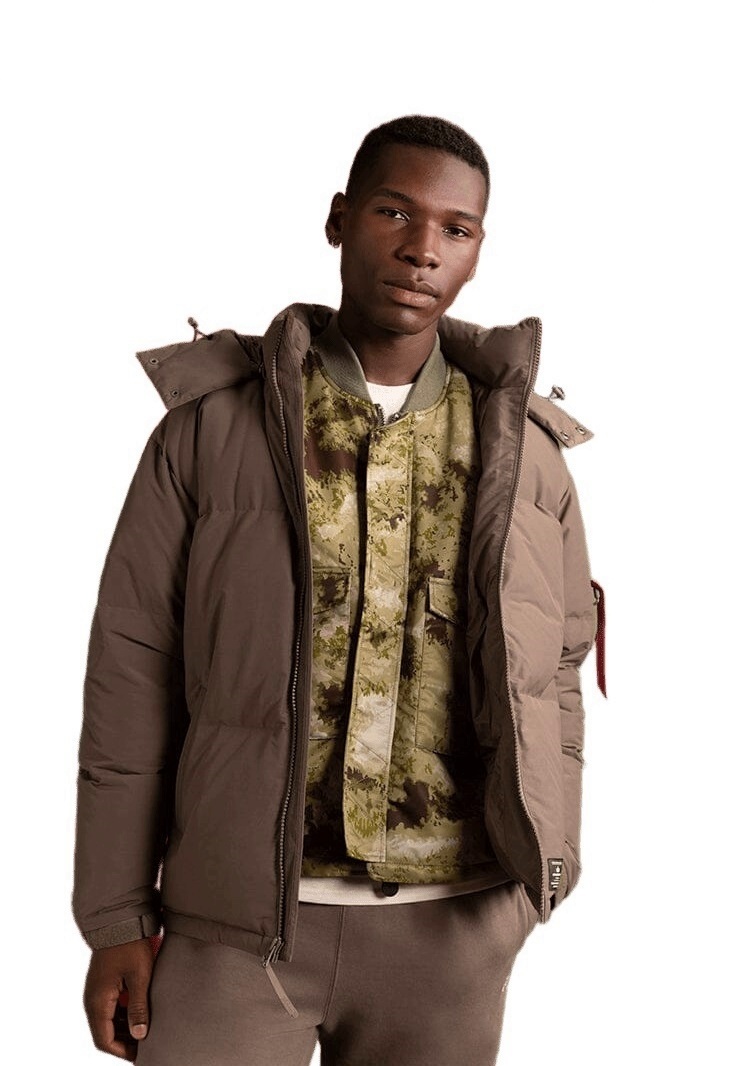 Пуховик мужской Alpha Industries Puffer parka коричневый XXL