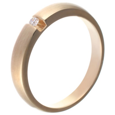 Кольцо из желтого золота р. 21,5 Джей Ви EZDR-D31564L_YG, бриллиант