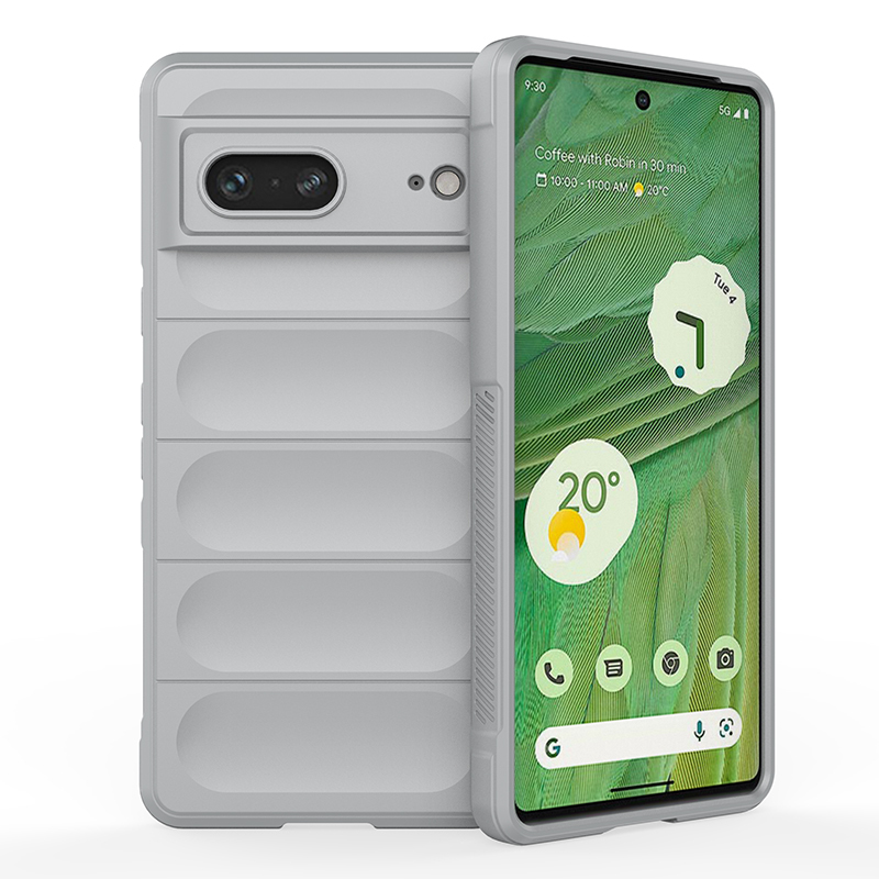 

Противоударный чехол Flexible Case для Google Pixel 7, светло-серый, Flexible Case