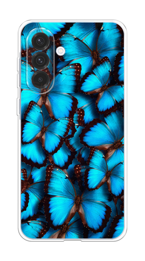 

Чехол на Samsung Galaxy A36 5G "Тропическая бабочка 2", Голубой;черный, 2110650-1