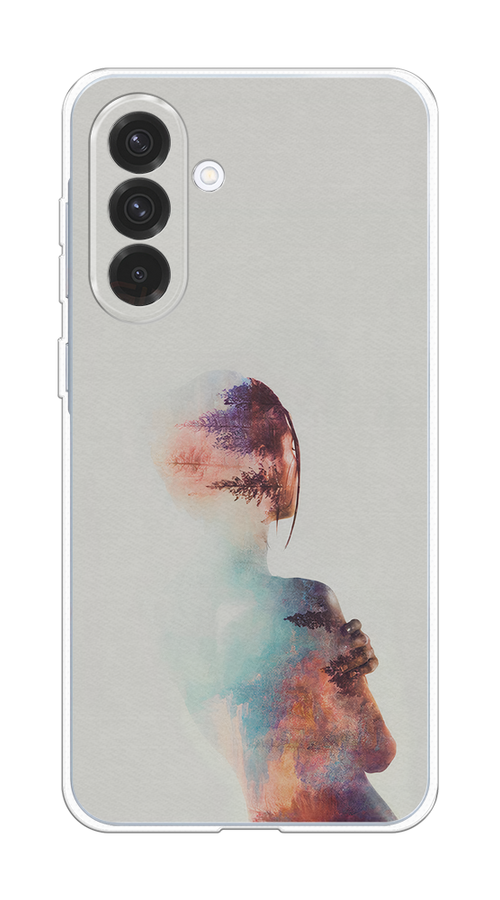 

Чехол на Samsung Galaxy A36 5G "Девушка-лес", Розовый;голубой;серый, 2110650-1