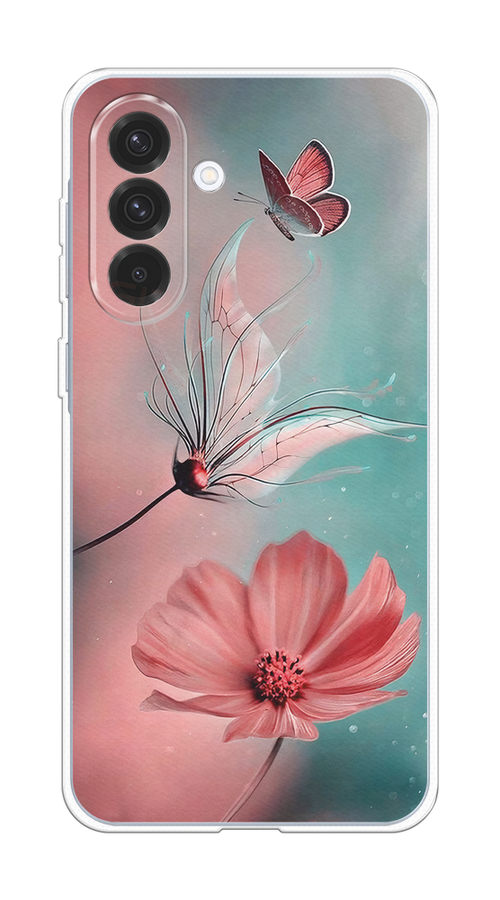

Чехол на Samsung Galaxy A36 5G "Бабочка и цветок", Голубой;розовый, 2110650-1