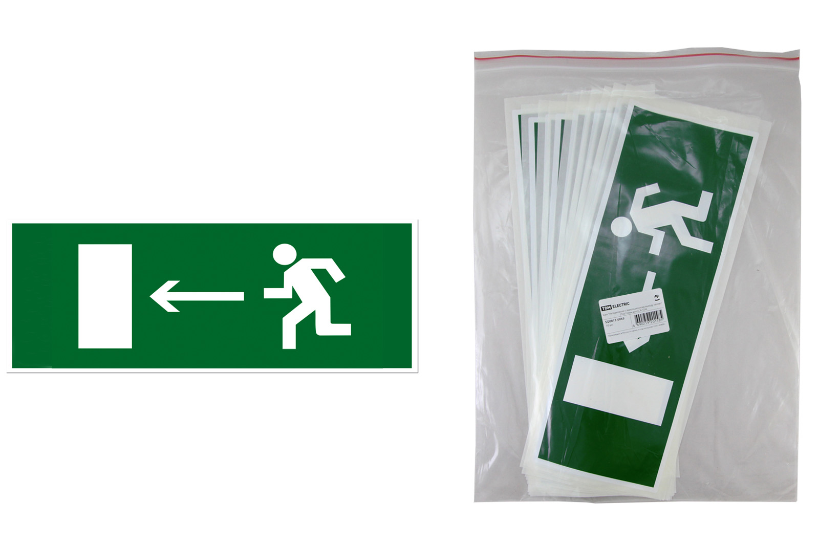 Знак Направление к эвакуационному выходу налево TDM ELECTRIC SQ0817-0065 знак стандарт знак направление к эвакуационному выходу е03 направо