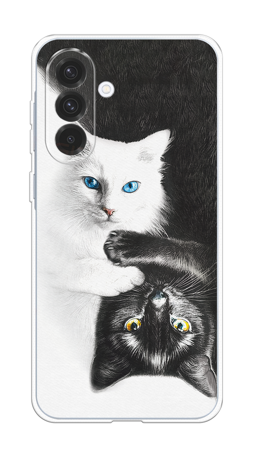 

Чехол на Samsung Galaxy A36 5G "Коты Инь-Янь", Черный;белый;голубой, 2110650-1