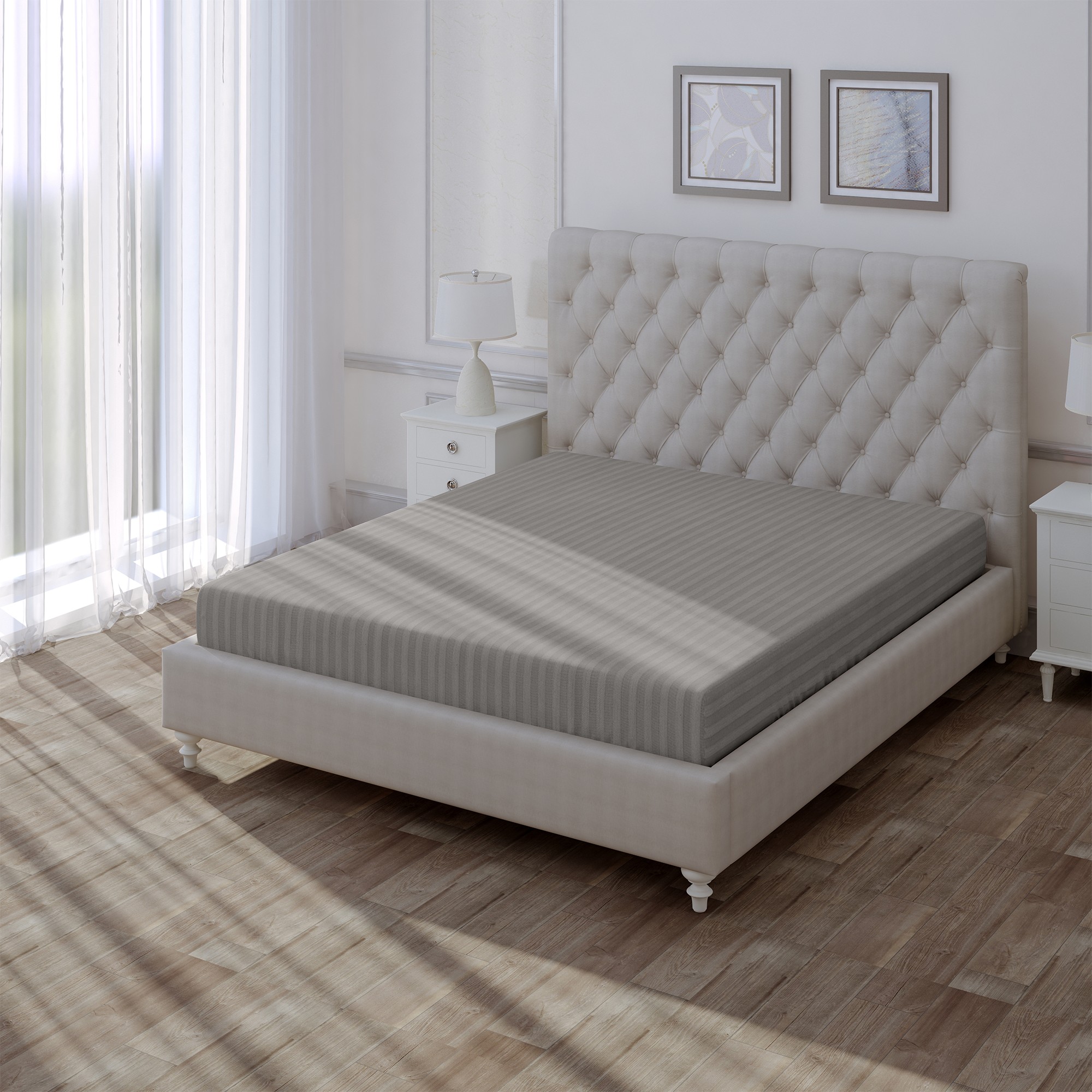 

Простыня Verossa Stripe евро 240х260 Gray, страйп, серый, хлопок 100%, 781333, Страйп