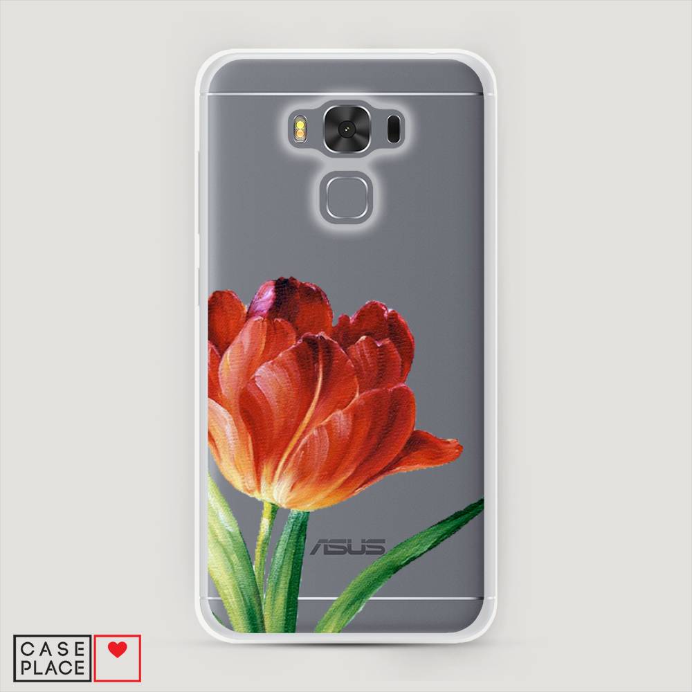 фото Чехол awog "красный тюльпан" для asus zenfone 3 max zc553kl