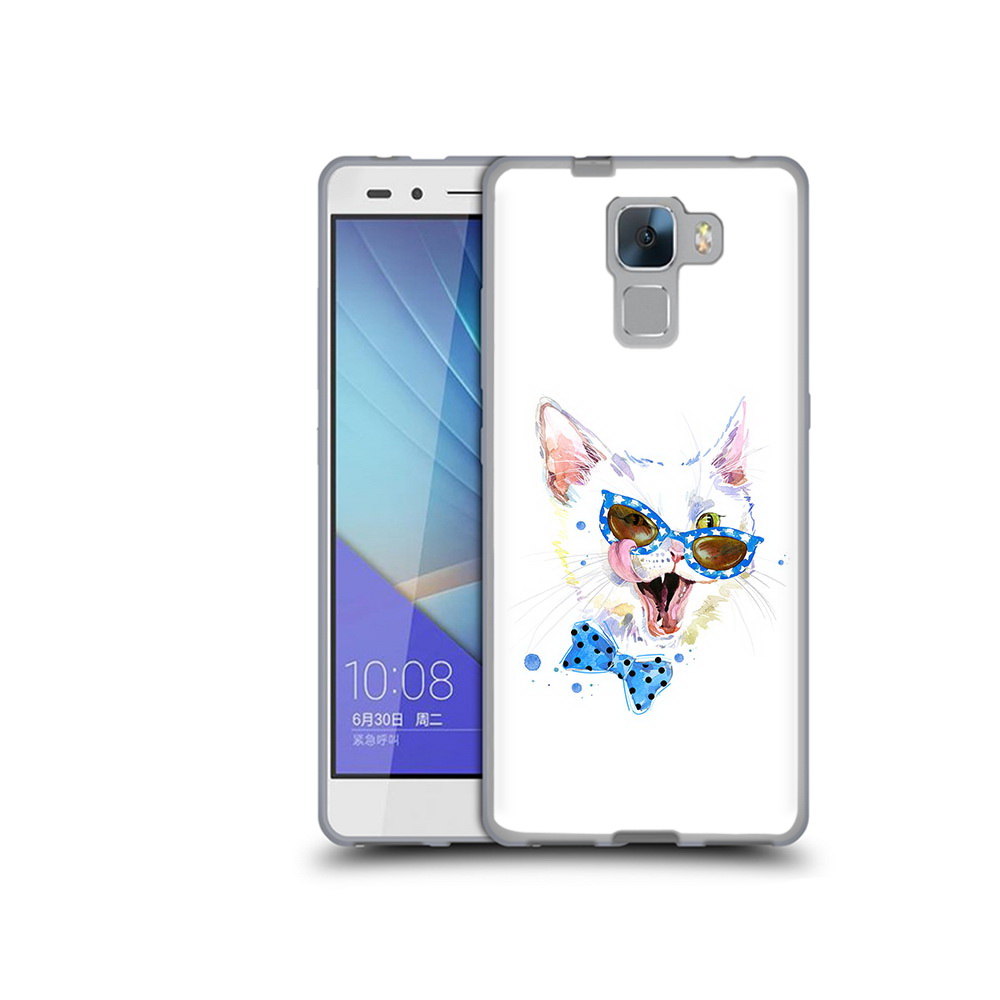 

Чехол MyPads Tocco для Honor 7 белый кот (PT28758.36.229), Прозрачный, Tocco