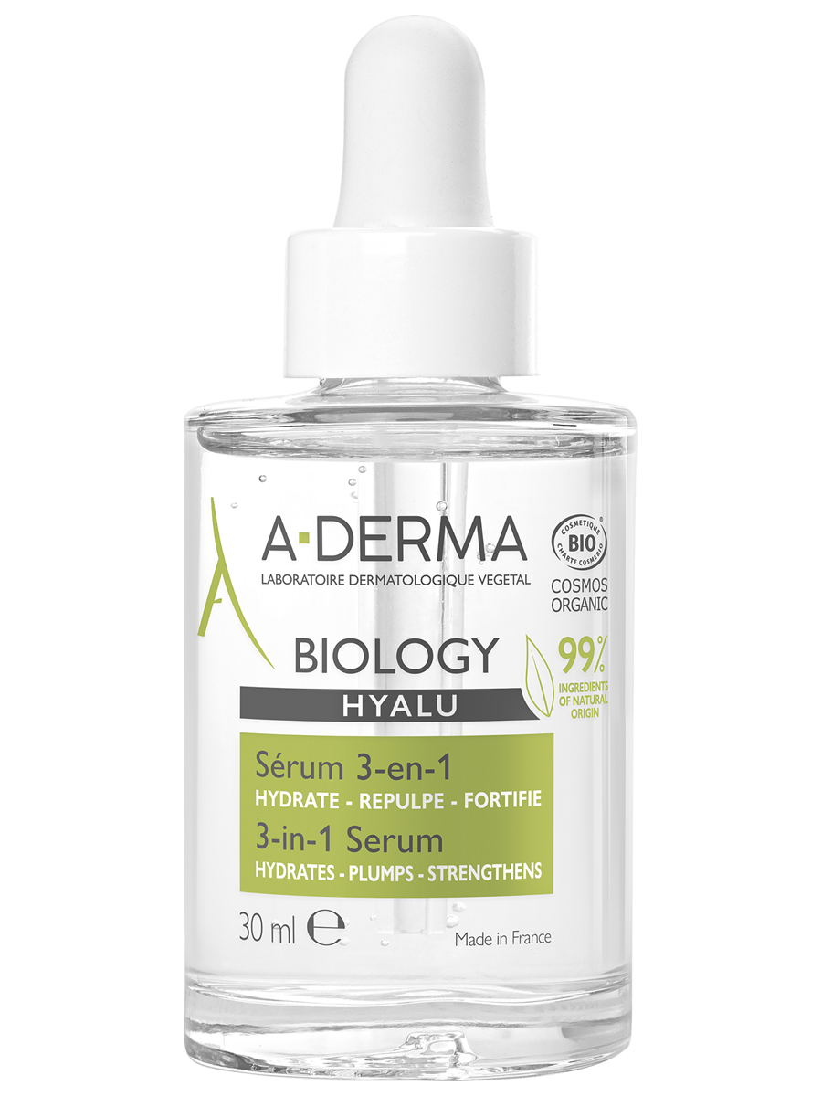 Сыворотка для лица A-Derma BIOLOGY HYALU 3 в 1 с гиалуроновой кислотой 30 мл