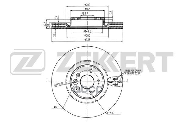 

Тормозной диск ZEKKERT BS6349
