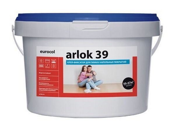 Клей-фиксатор для гибких напольных покрытий EUROCOL Arlok 39 5кг