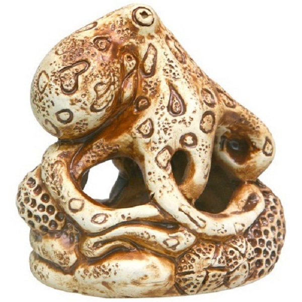 Декорация для аквариума Орловская керамика Осьминожка, коричневый, керамика, 11х8х11 см