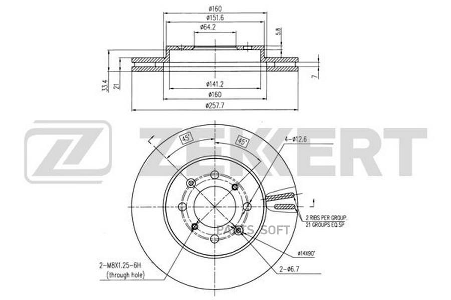 

Тормозной диск ZEKKERT BS5377