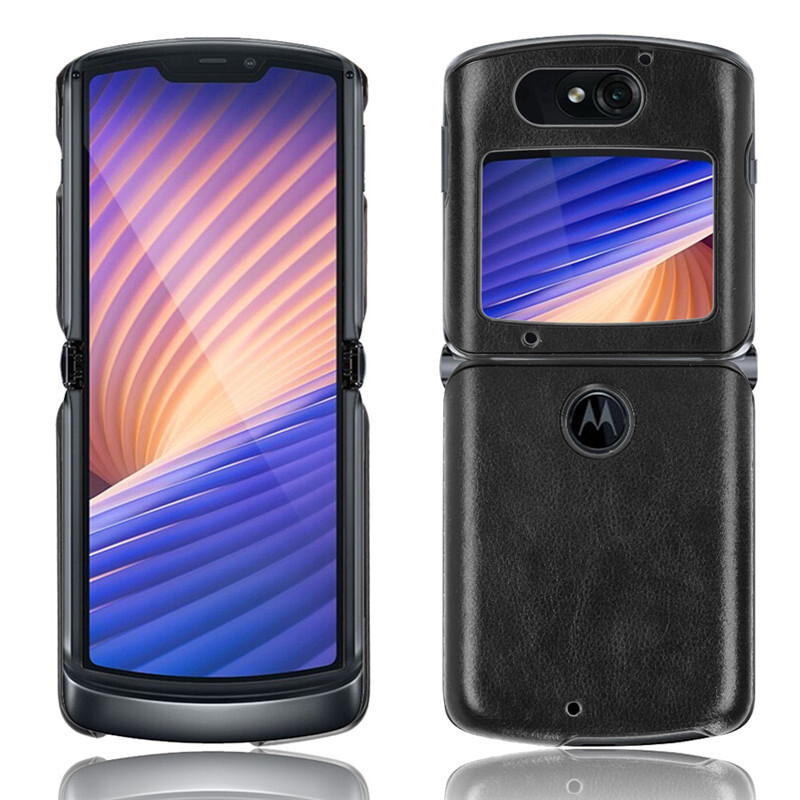 

Защитный кожаный чехол MyPads для смартфона Motorola Razr 5G, Черный